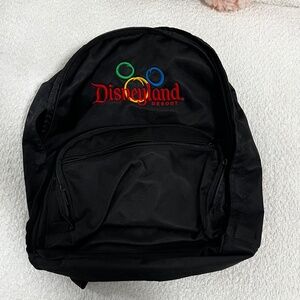Disneyland Backpack, black nylon with bright Disneyland logo